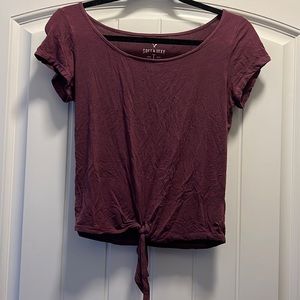 American Eagle Soft and Sexy Maroon Size Small Crop Top